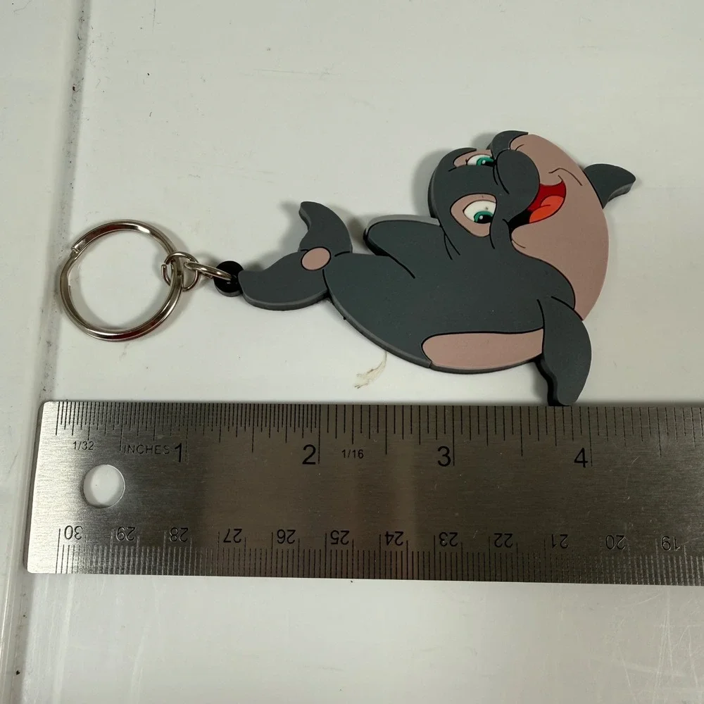 Disney Spot The Whale Keychain Gray Vintage Applause Bag Charm Little Mermaid